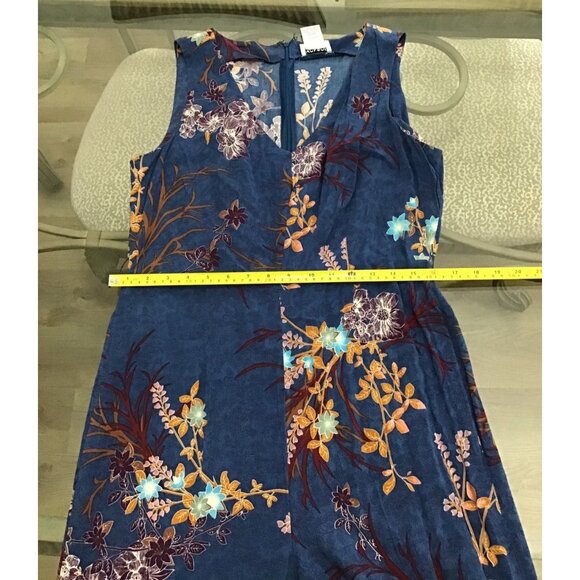 MONROE & MAIN WOMENS NAVY FLORAL ZIPUP CLOSURE STRAIGHT LEG JUMPSUIT SIZE 10 - Picture 5 of 7